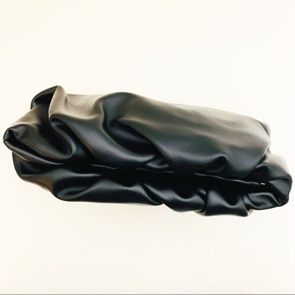 Vegan Leather Upside Down Shoulder Bag, Black - Picture 10 of 16